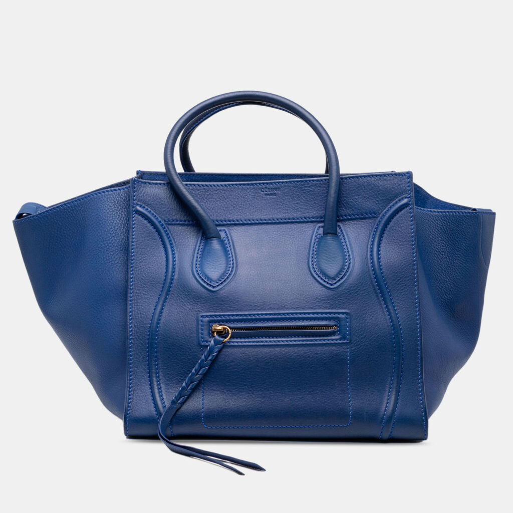 Celine Blue Medium Grained Calfskin Phantom Luggage Tote Celine Blue Medium Grained Calfskin Phantom Luggage Tote
