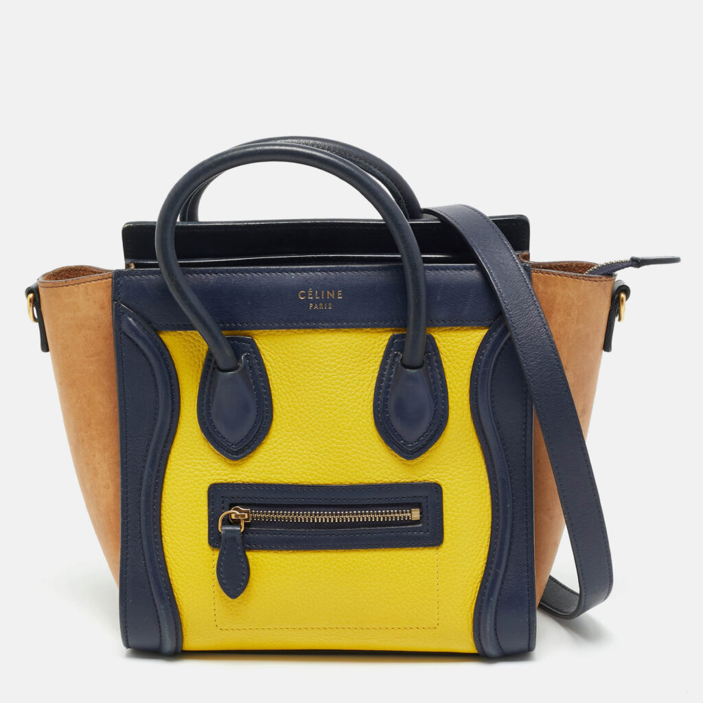 Celine Tricolor Leather Nano Luggage Tote Celine Tricolor Leather Nano Luggage Tote