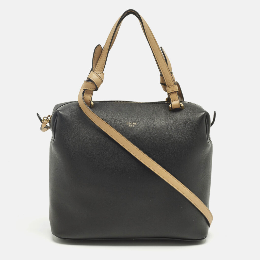 Celine Black/Beige Leather Soft Cube Satchel Celine Black/Beige Leather Soft Cube Satchel