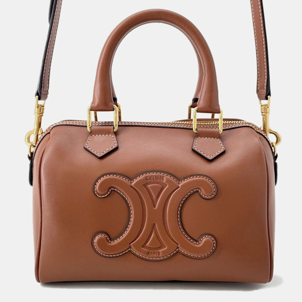Celine Triomphe 2Waytravel Bag Tan Calf Leather Size Small Celine Triomphe 2Waytravel Bag Tan Calf Leather Size Small