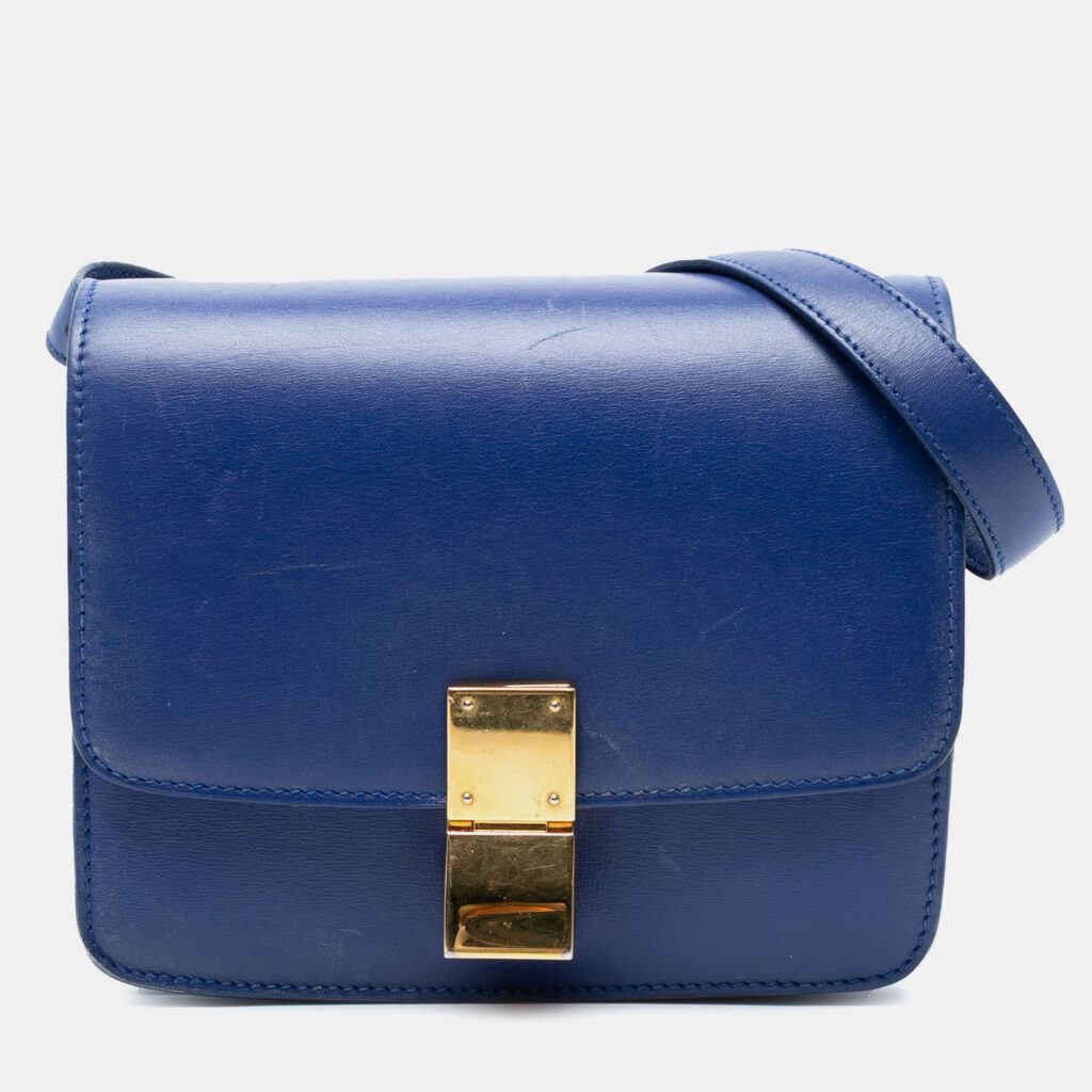 Celine Blue Small Calfskin Classic Box Celine Blue Small Calfskin Classic Box