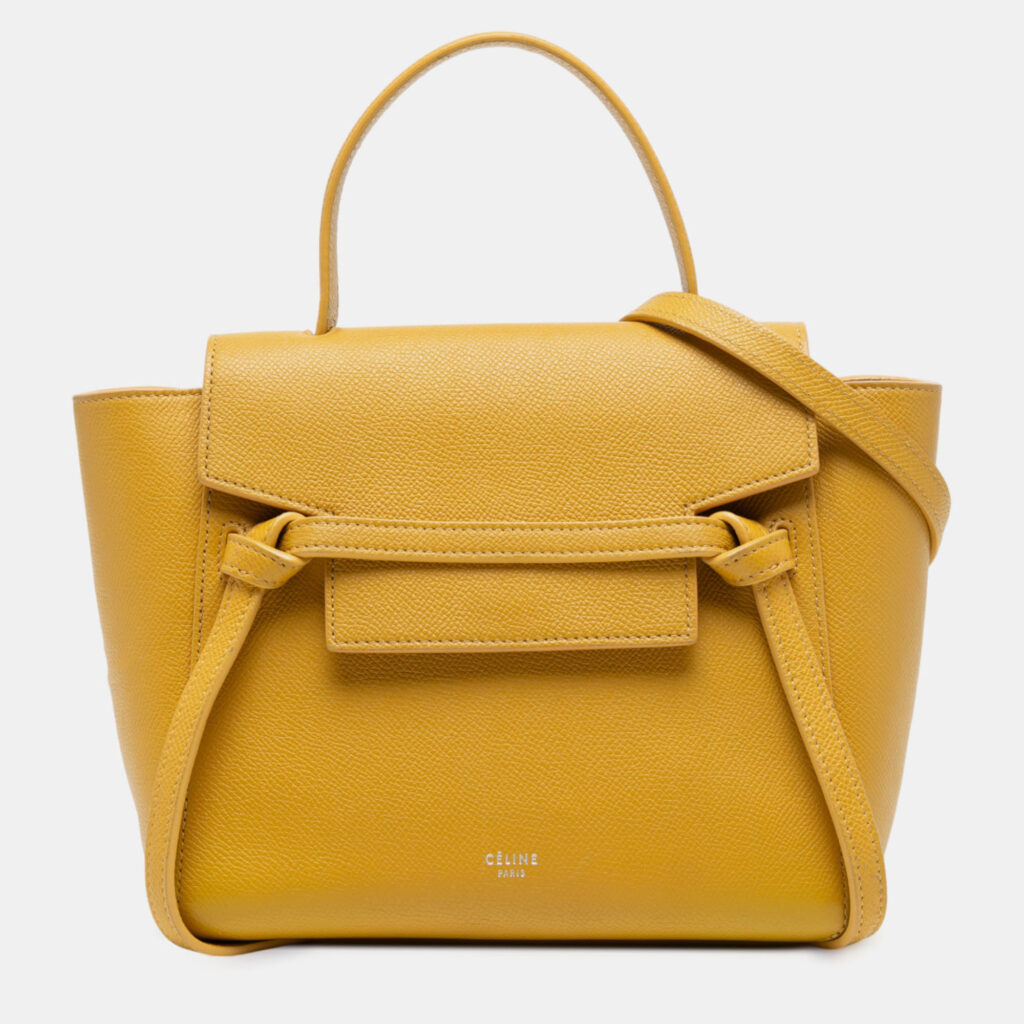 Celine Yellow Nano Grained Calfskin Belt Bag
