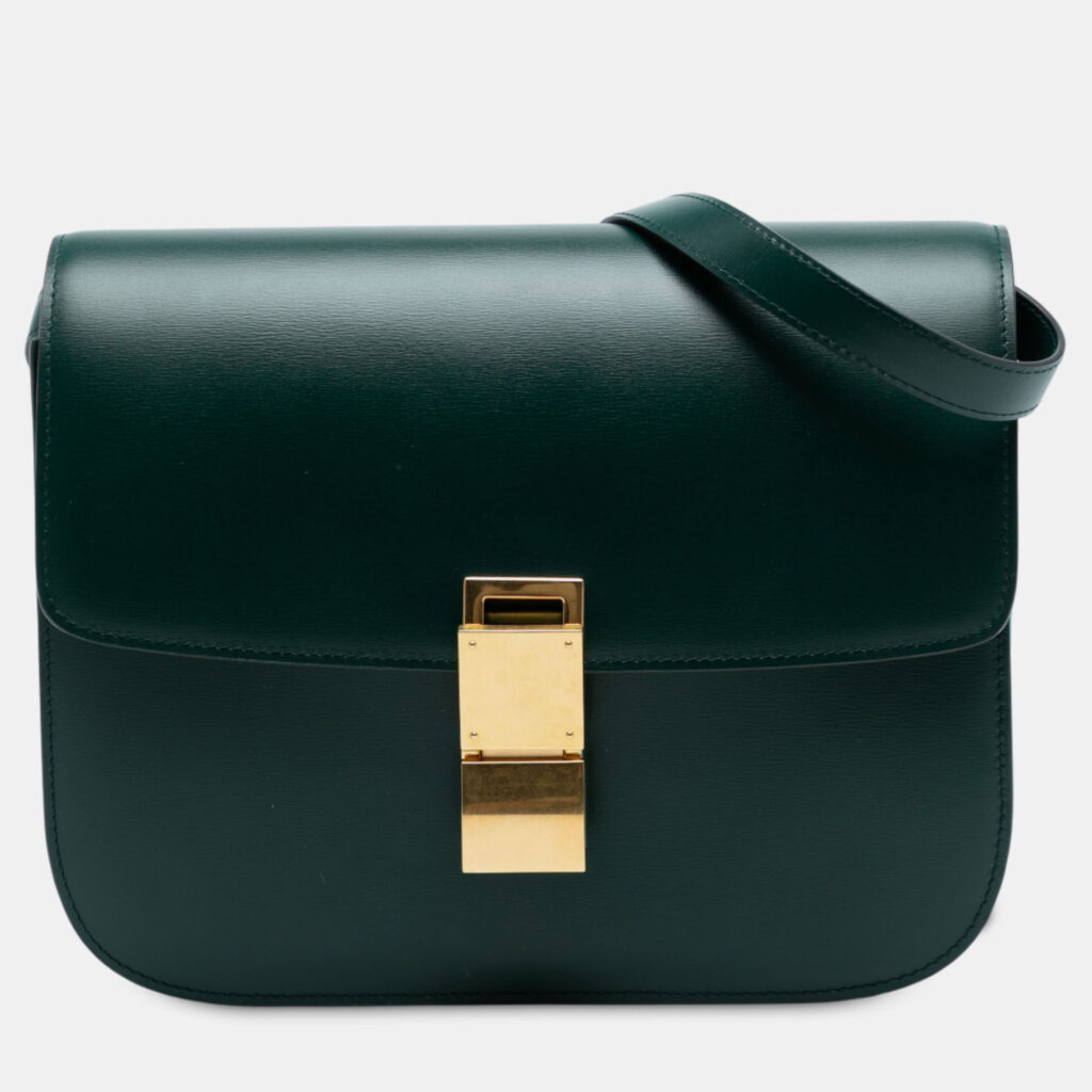 Celine Green Medium Calfskin Classic Box Celine Green Medium Calfskin Classic Box