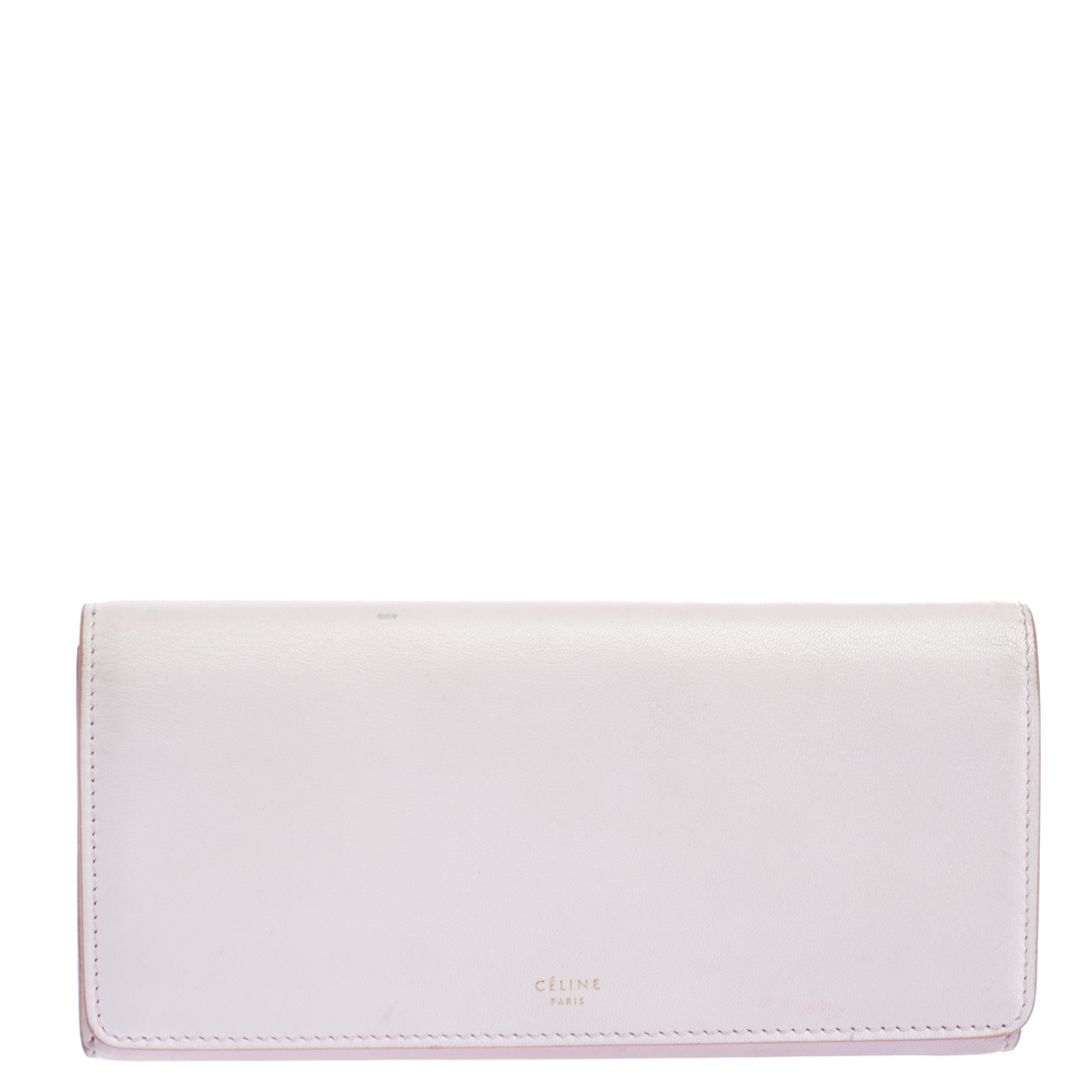 Celine Pink Leather Flap Continental Wallet Celine Pink Leather Flap Continental Wallet
