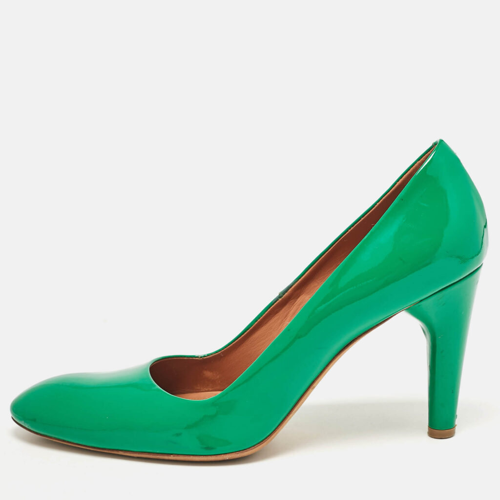 Celine Green Patent Leather Round Toe Pumps Size 39 Celine Green Patent Leather Round Toe Pumps Size 39