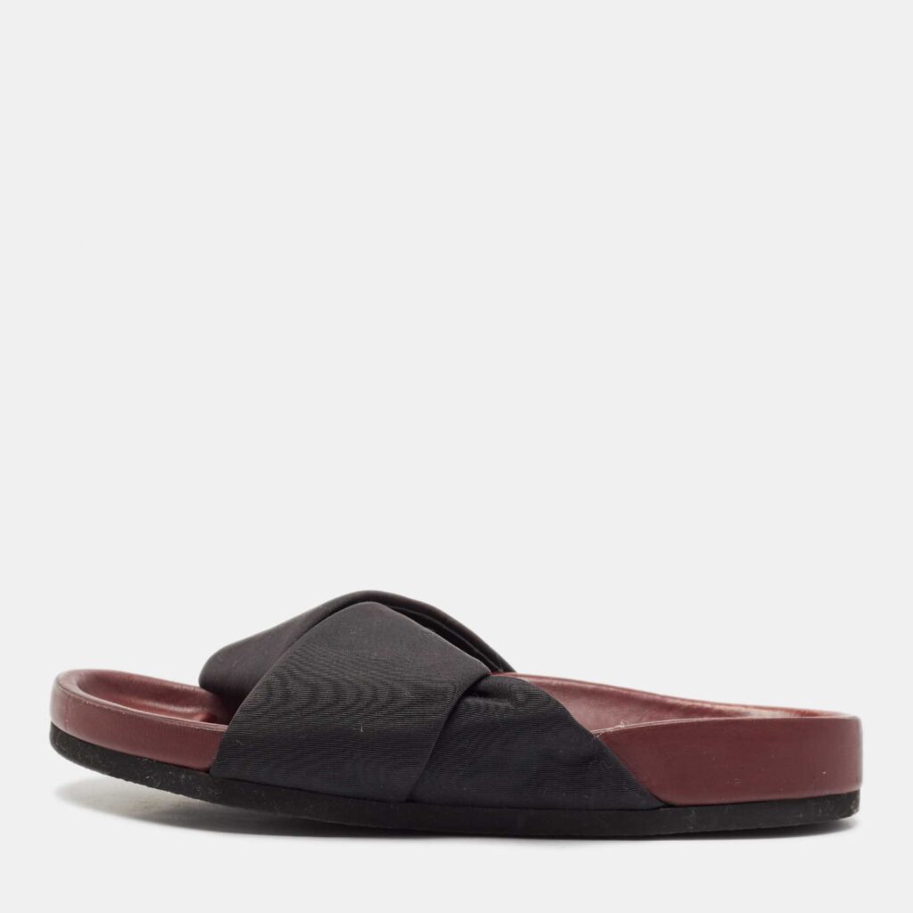 Celine Black Neoprene Crossover Flat Slides Size 37 Celine Black Neoprene Crossover Flat Slides Size 37