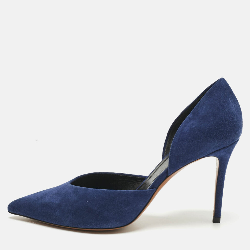 Celine Navy Blue Suede D'orsay Pumps Size 38