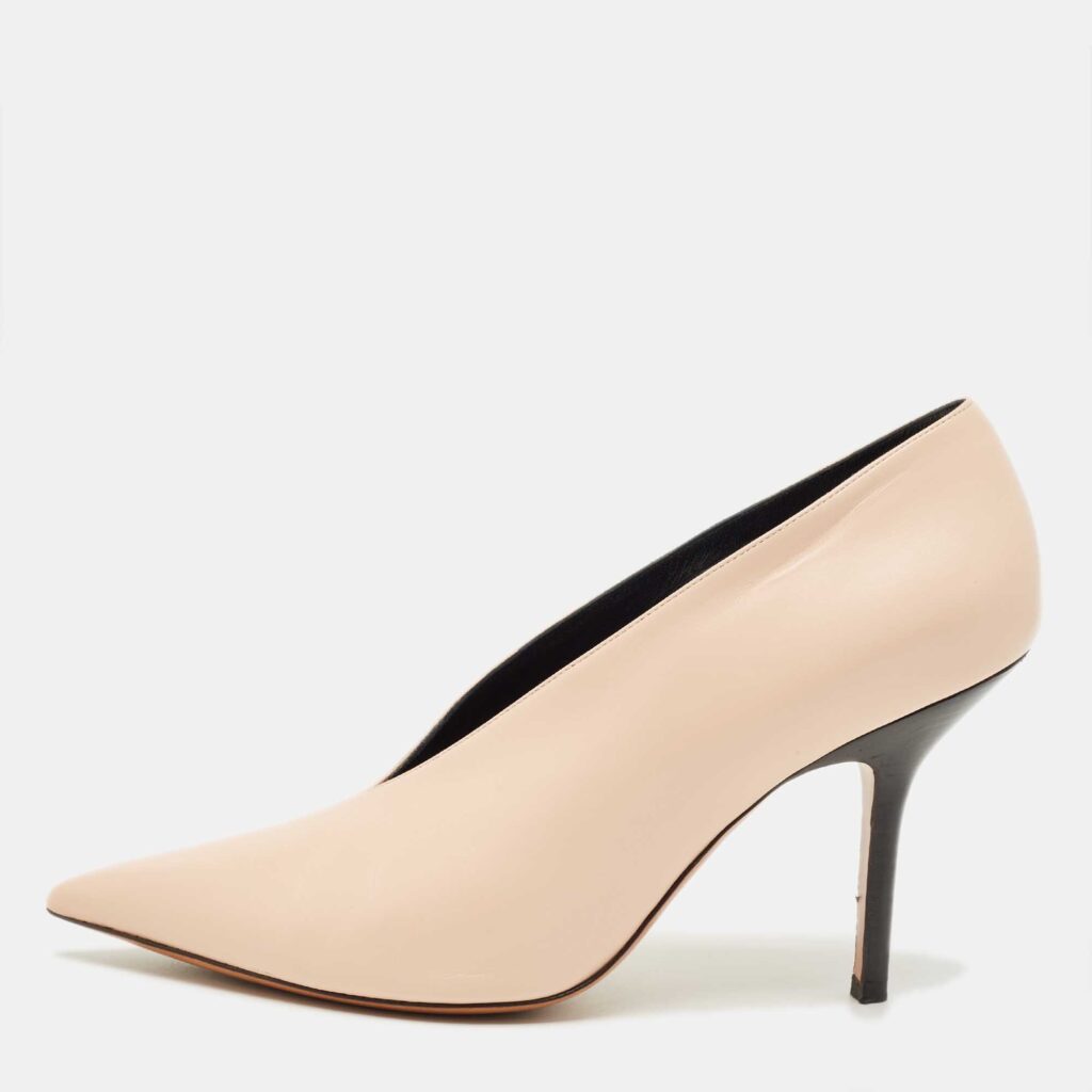 Celine Beige Leather V Neck Pointed Toe Pumps Size 38 Celine Beige Leather V Neck Pointed Toe Pumps Size 38