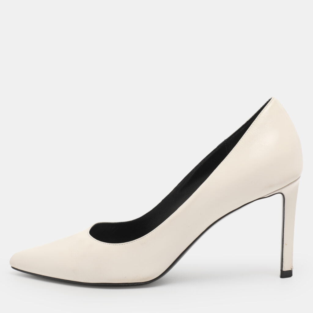 Celine White Leather Pointed Toe Pumps Size 35 Celine White Leather Pointed Toe Pumps Size 35