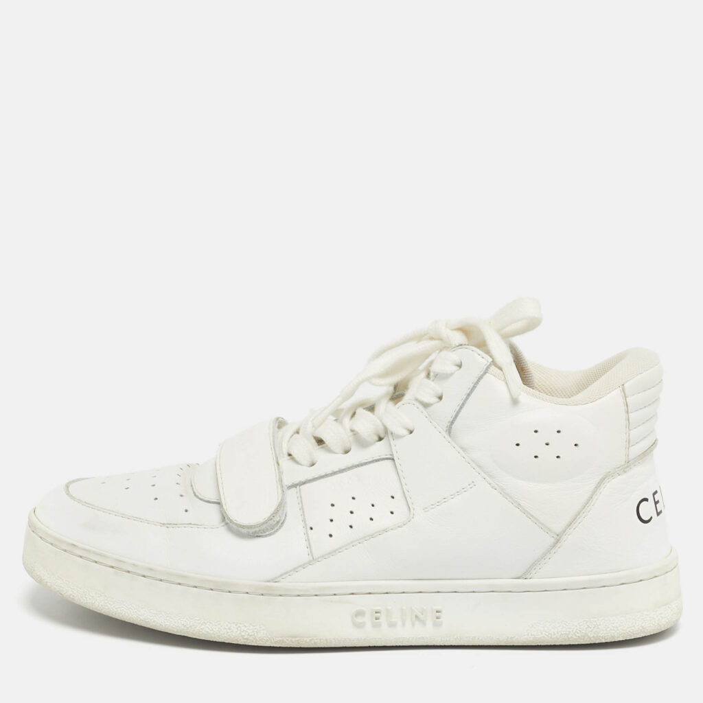 Celine White Leather CT-02 Lace Up Sneakers Celine White Leather CT-02 Lace Up Sneakers