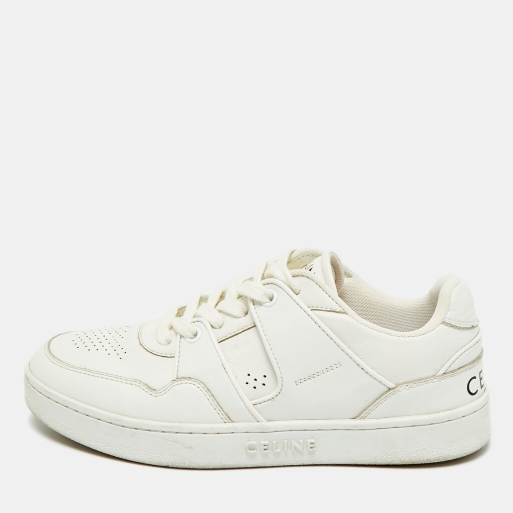 Celine Size 36 White Leather Trainer Low Top Sneakers