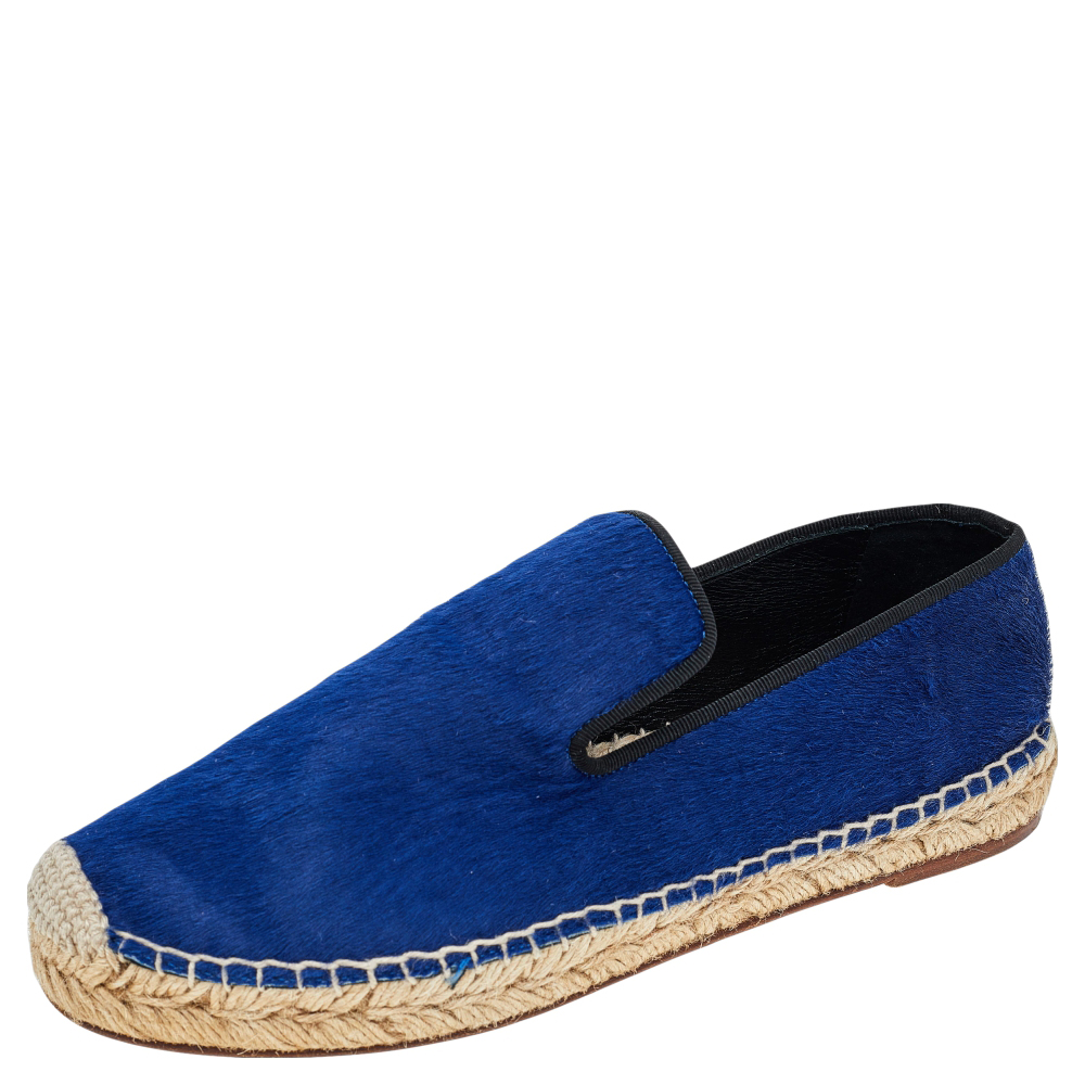 Celine Blue Calf Hair Espadrille Flats Size 37 Celine Blue Calf Hair Espadrille Flats Size 37