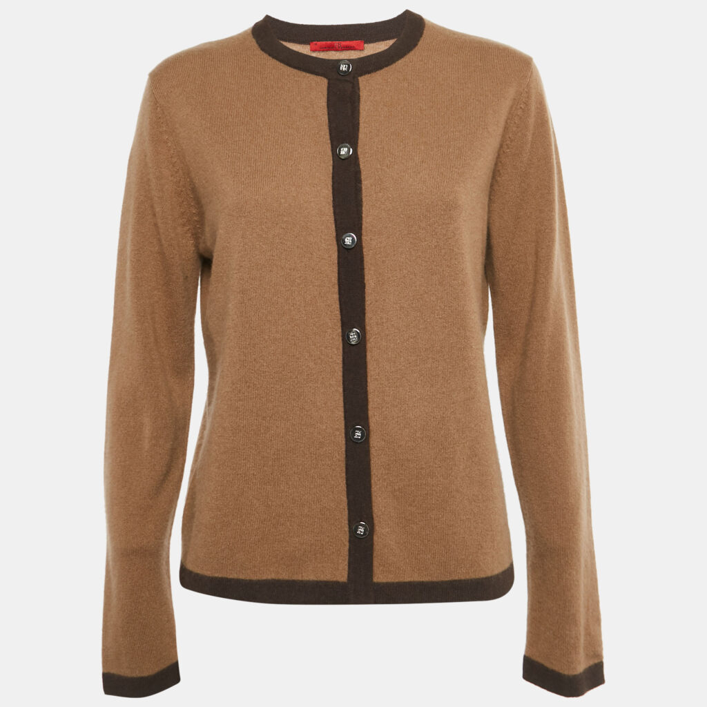 CH Carolina Herrera Brown Wool Knit Cardigan M CH Carolina Herrera Brown Wool Knit Cardigan M