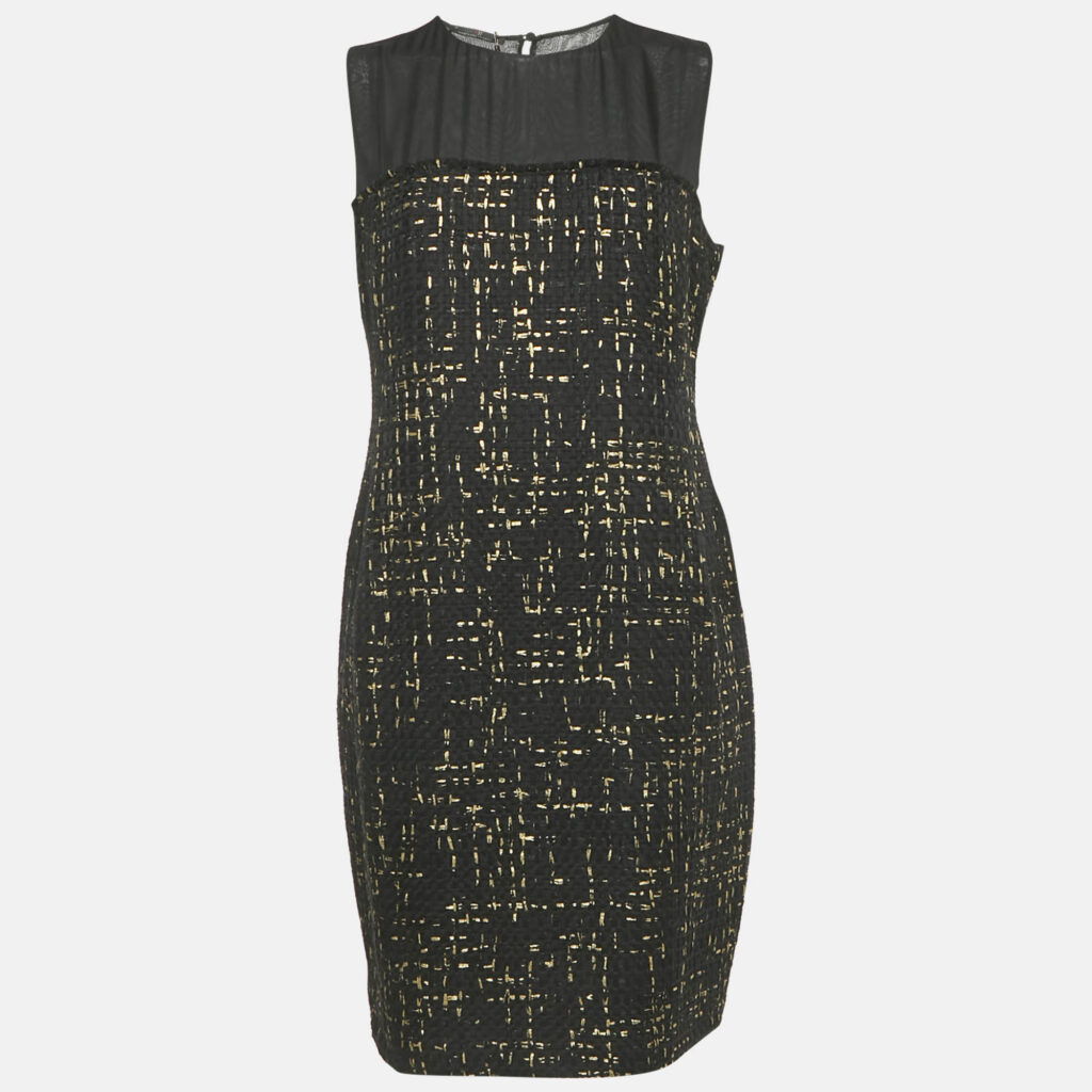 CH Carolina Herrera Black Tweed Sheath Dress L CH Carolina Herrera Black Tweed Sheath Dress L