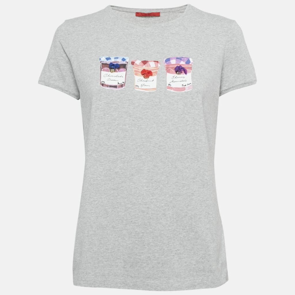 CH Carolina Herrera Grey Printed Cotton T-shirt M CH Carolina Herrera Grey Printed Cotton T-shirt M