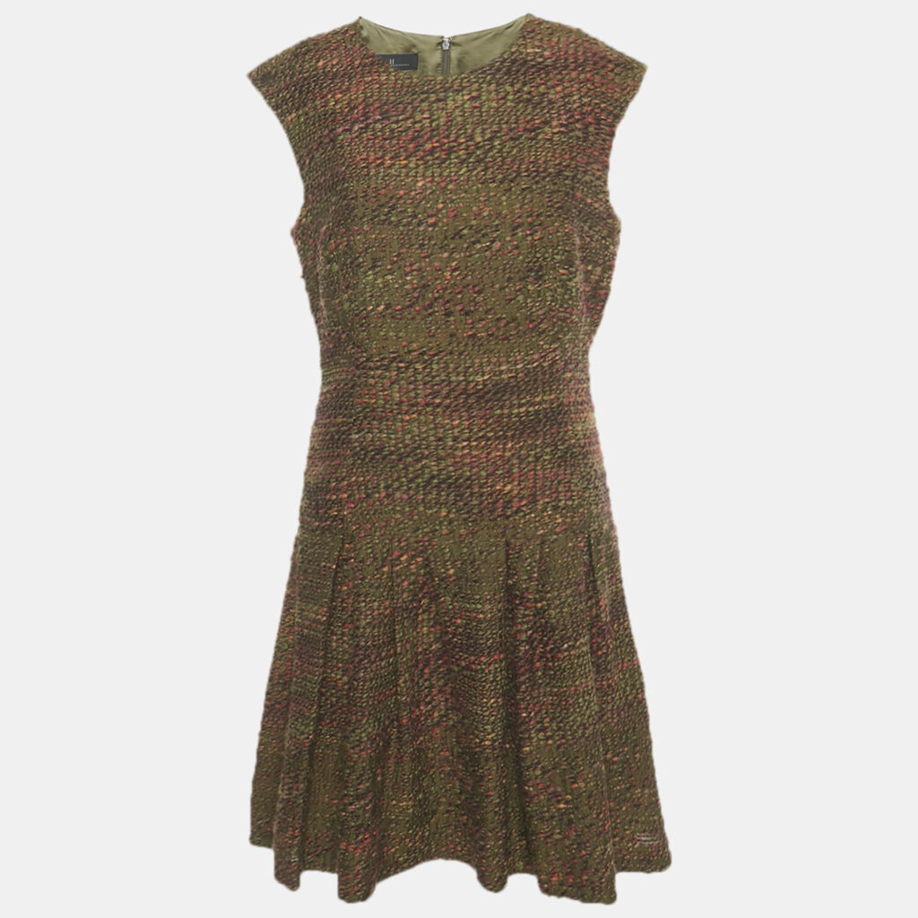 luxury-women-ch-carolina-herrera-used-clothes-p1219464-002-1.jpg CH Carolina Herrera Green Knit Sleeveless Short Dress L