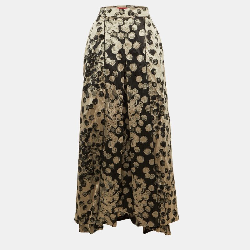 CH Carolina Herrera Black /Beige Jacquard High Low Maxi Skirt M CH Carolina Herrera Black /Beige Jacquard High Low Maxi Skirt M
