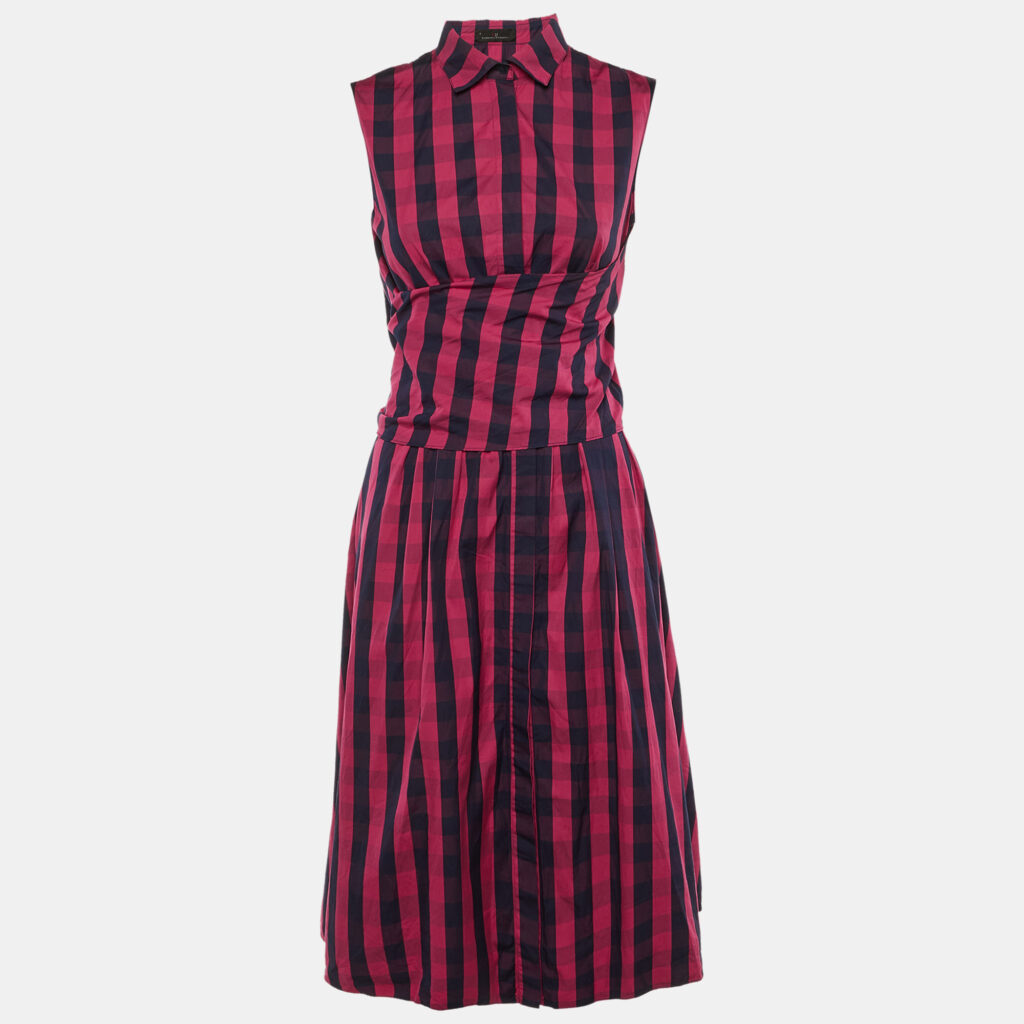 CH Carolina Herrera Pink Striped Cotton Waist Tie Detail Midi Dress M CH Carolina Herrera Pink Striped Cotton Waist Tie Detail Midi Dress M