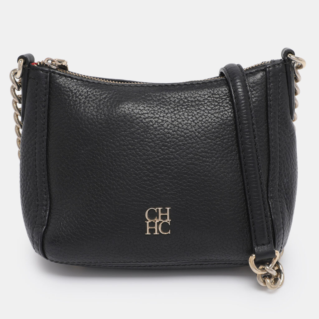 CH Carolina Herrera Black Leather Maria Crossbody Bag CH Carolina Herrera Black Leather Maria Crossbody Bag