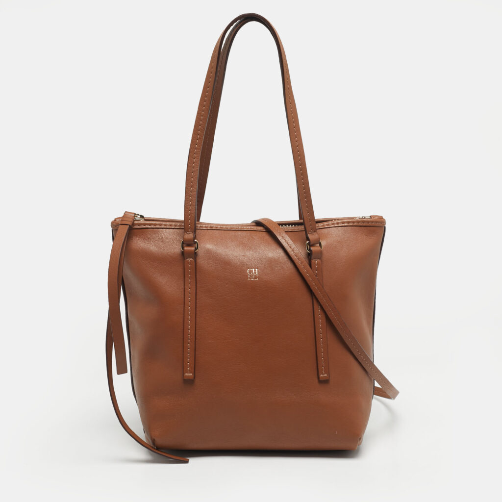 CH Carolina Herrera Brown Leather Tote