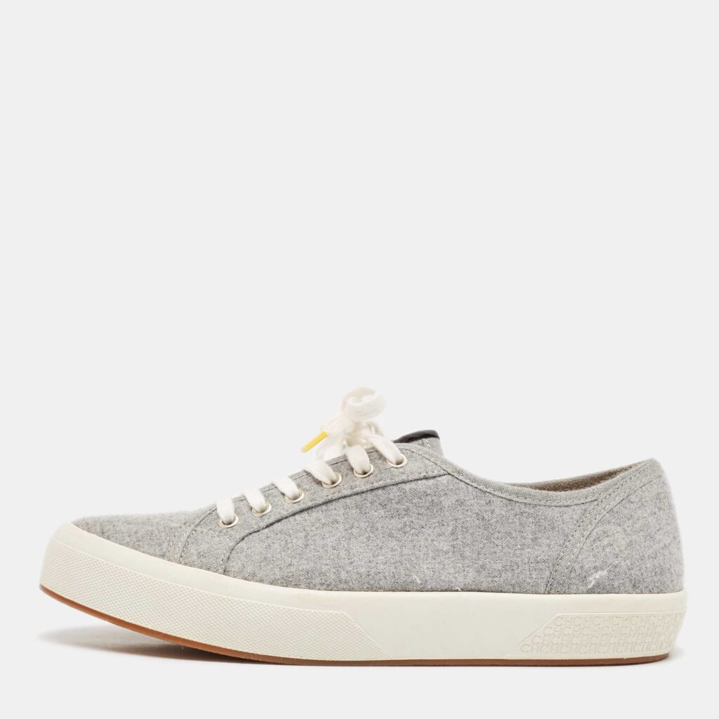 CH Carolina Herrera Grey Fabric Low Top Sneakers Size 39