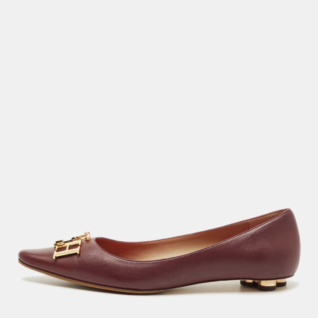 CH Carolina Herrera Burgundy Leather Smoking Slippers Size 37 CH Carolina Herrera Burgundy Leather Smoking Slippers Size 37