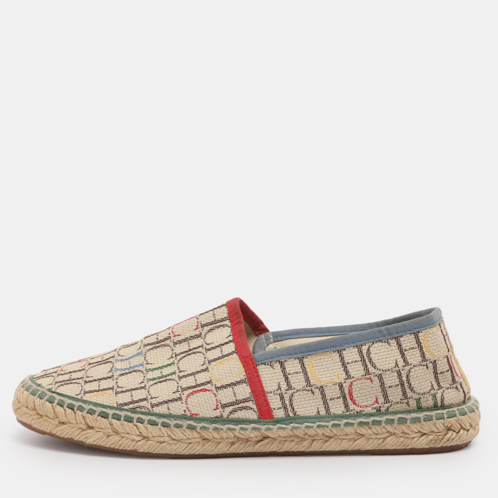 CH Carolina Herrera Multicolor Monogram Canvas Espadrille Flats Size 38 CH Carolina Herrera Multicolor Monogram Canvas Espadrille Flats Size 38