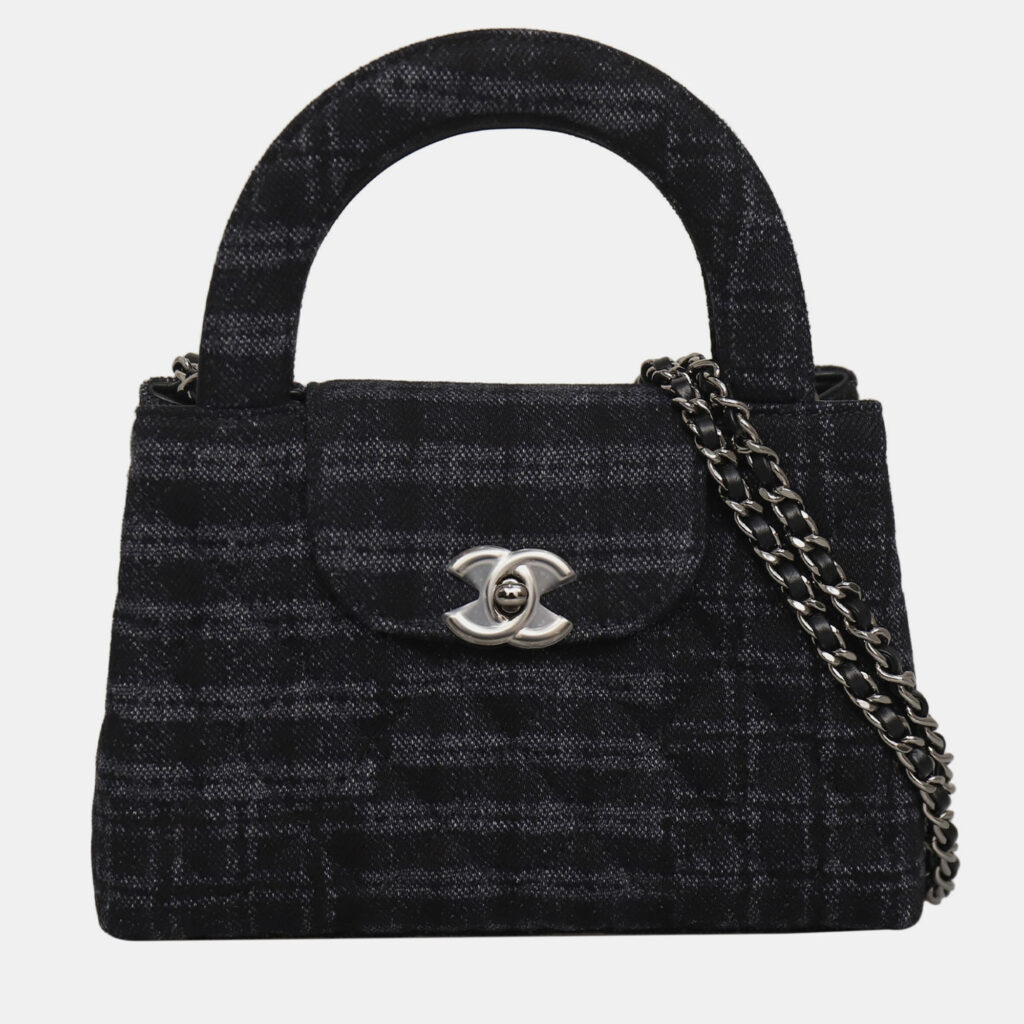 Printed Denim Pre-Fall 2024 Mini Kelly Shopper Bag