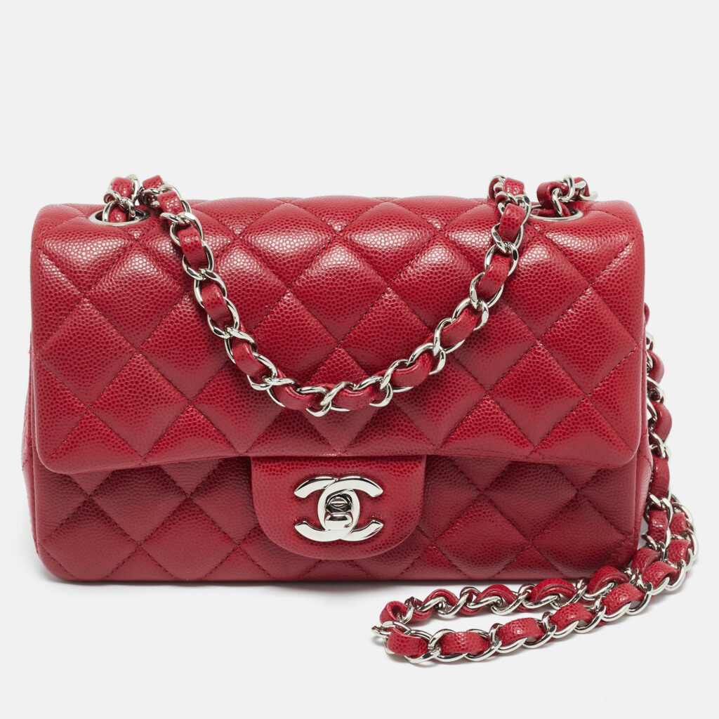 luxury-women-chanel-new-handbags-p1244518-014-1.jpg Chanel Red Quilted Caviar Leather Mini Classic Single Flap Bag