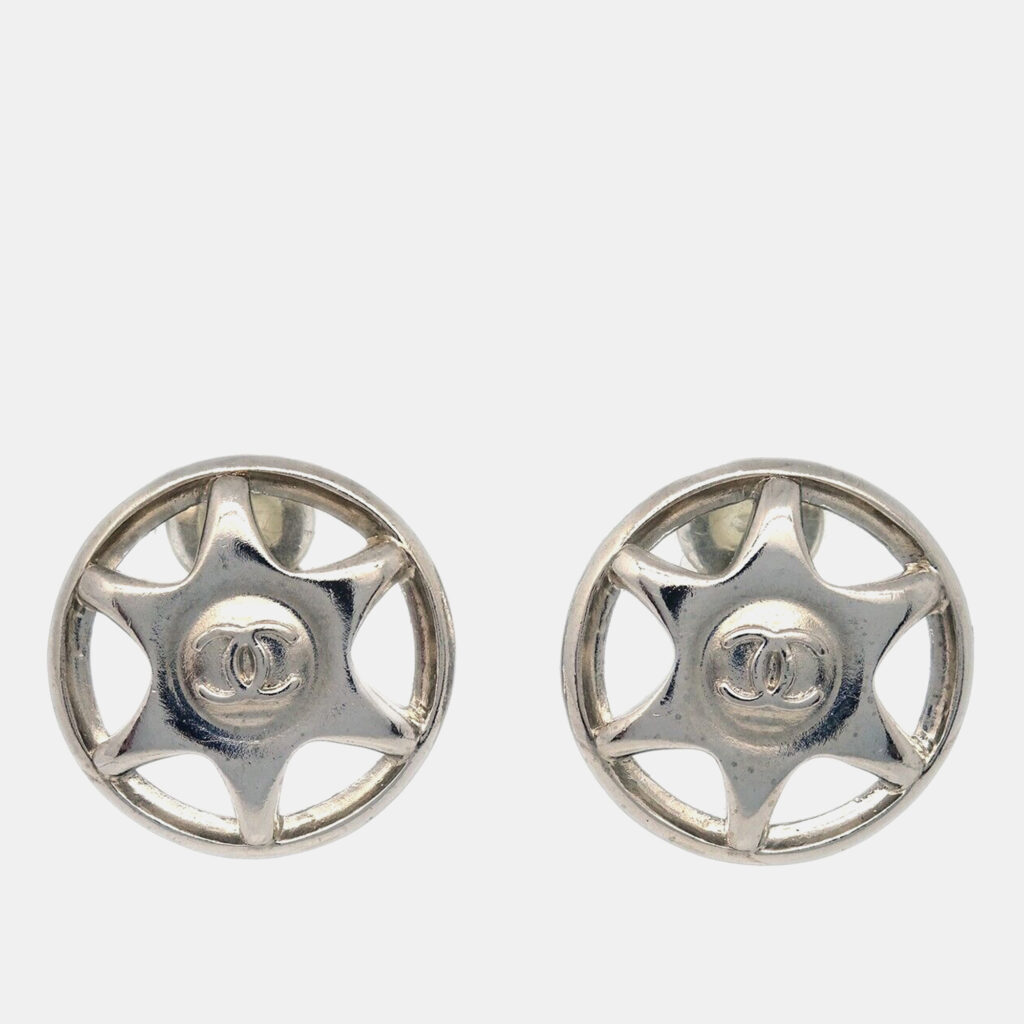 Chanel Silver Button Clip-On 97A Earrings Chanel Silver Button Clip-On 97A Earrings