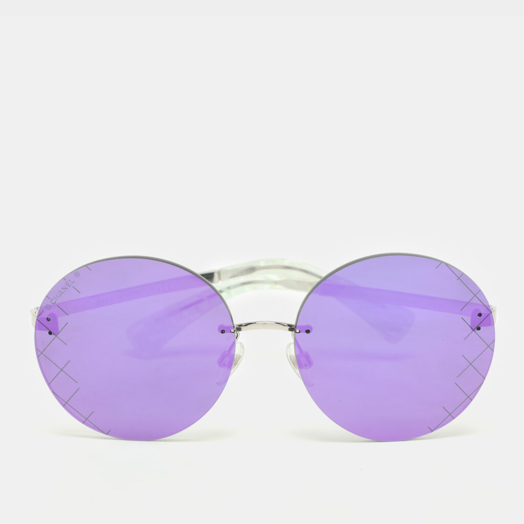 Chanel Purple 4216 Mirrored Round Sunglasses Chanel Purple 4216 Mirrored Round Sunglasses
