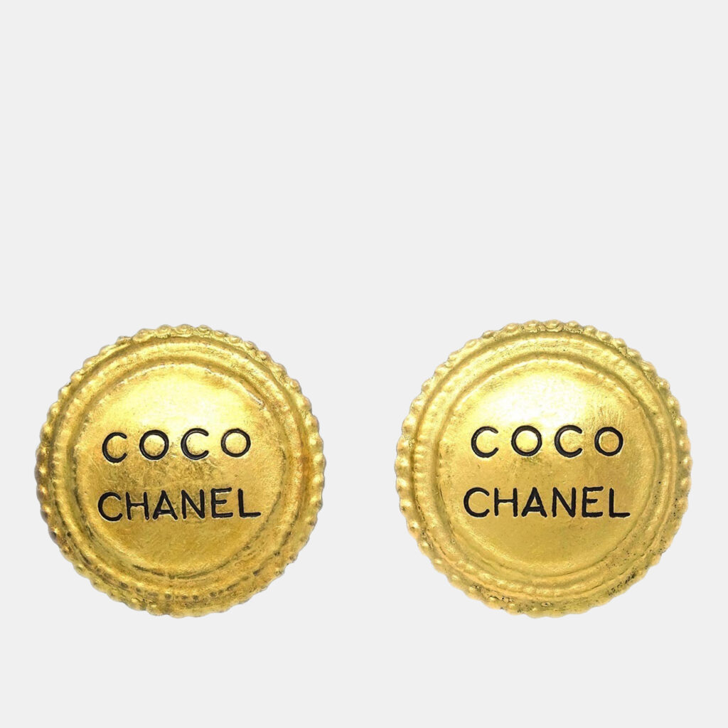 Chanel Gold Plated Clip-On Earrings Chanel Gold Plated Clip-On Earrings