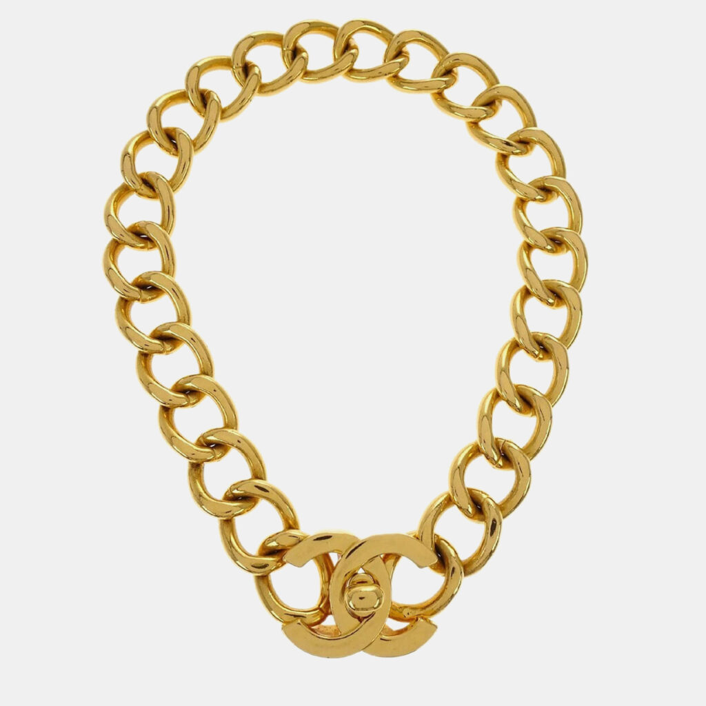 Chanel Gold Plated Chain Pendant Necklace Chanel Gold Plated Chain Pendant Necklace