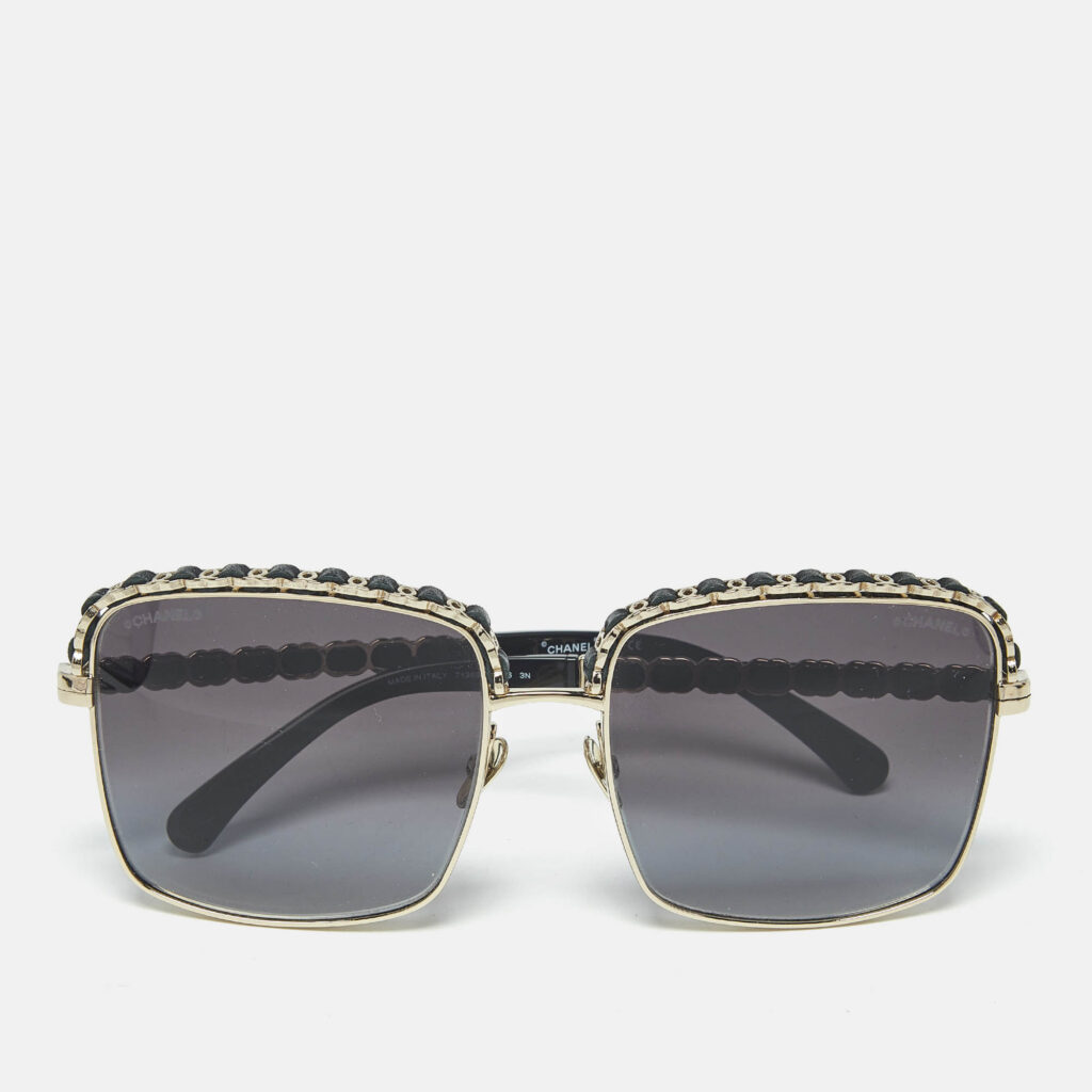 Chanel Black Gradient 71369 CC Chain Square Sunglasses Chanel Black Gradient 71369 CC Chain Square Sunglasses