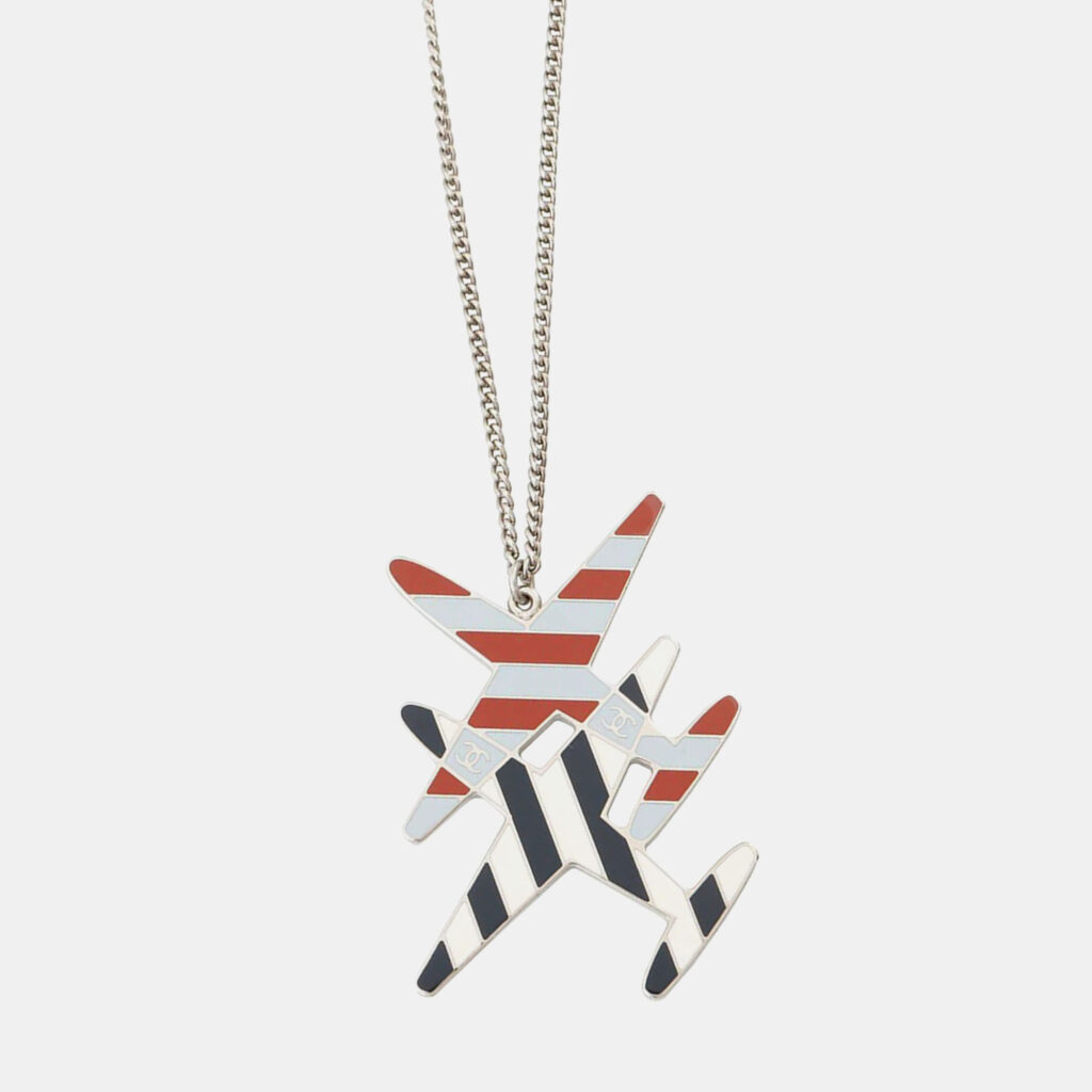 Chanel Airline Necklace Red/Blue/White Metal