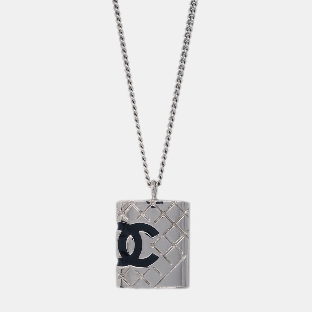 Chanel Cambon Ligne Chain Necklace Pendant Silver 05C Chanel Cambon Ligne Chain Necklace Pendant Silver 05C