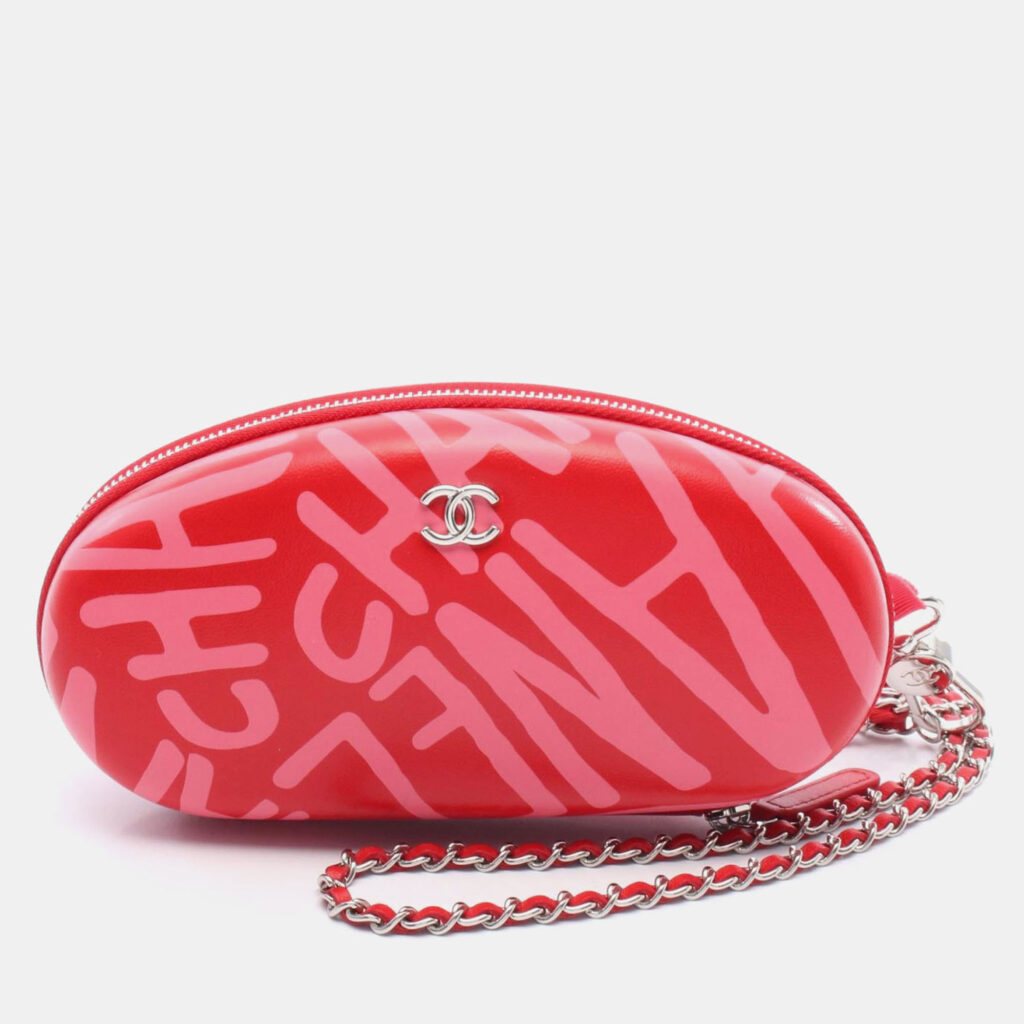 Chanel Coco Neige Red Sunglasses Holder Wristlet Chanel Coco Neige Red Sunglasses Holder Wristlet