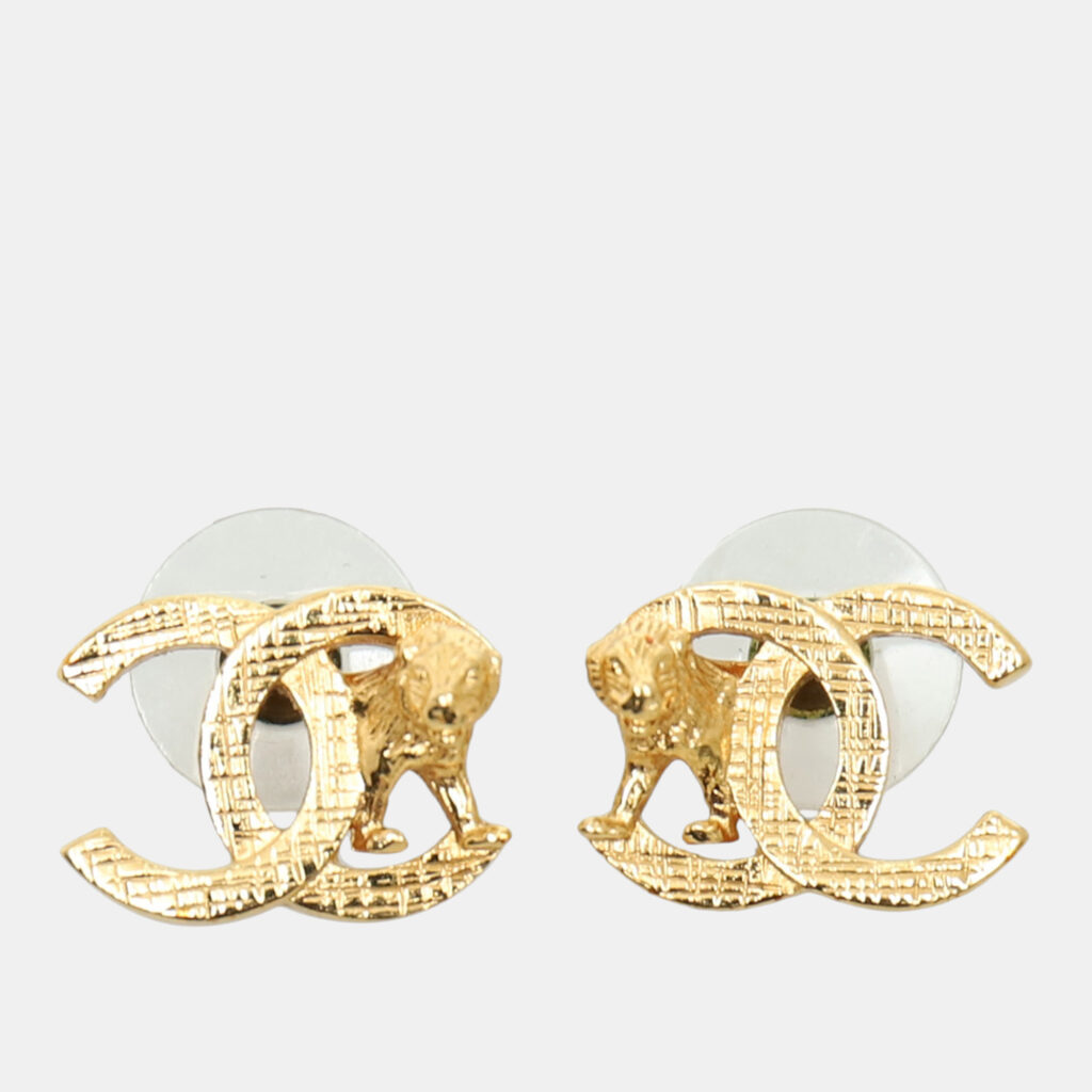 Chanel CC Lion Earrings