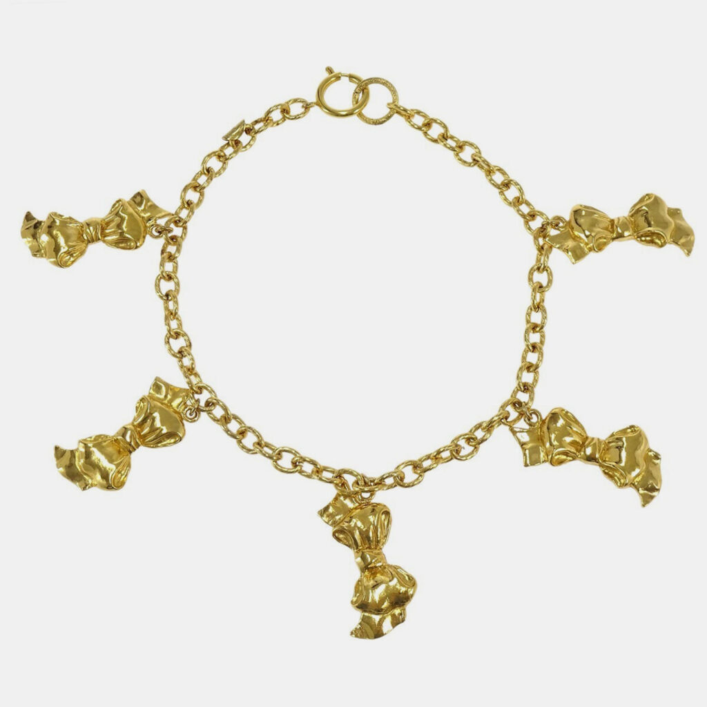 Chanel Bow Chain Necklace Gold Chanel Bow Chain Necklace Gold