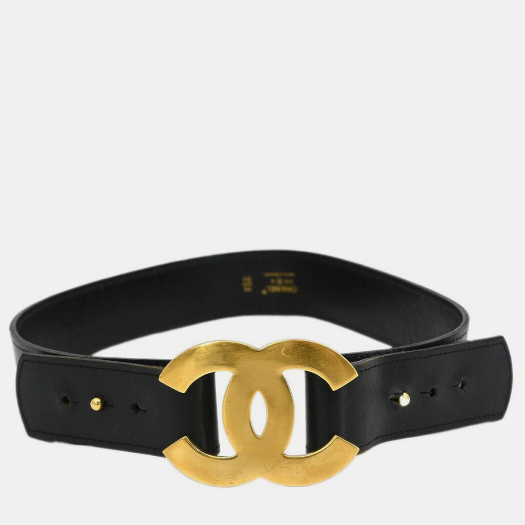 Chanel Belt Black Gold 75/30 96A Small Chanel Belt Black Gold 75/30 96A Small