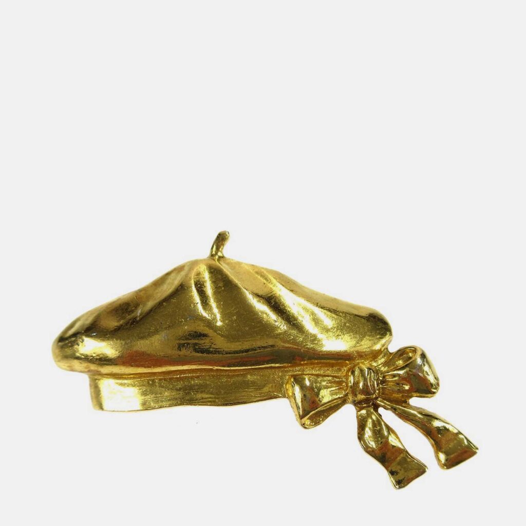 Chanel Hat Bow Brooch Pin Gold Chanel Hat Bow Brooch Pin Gold