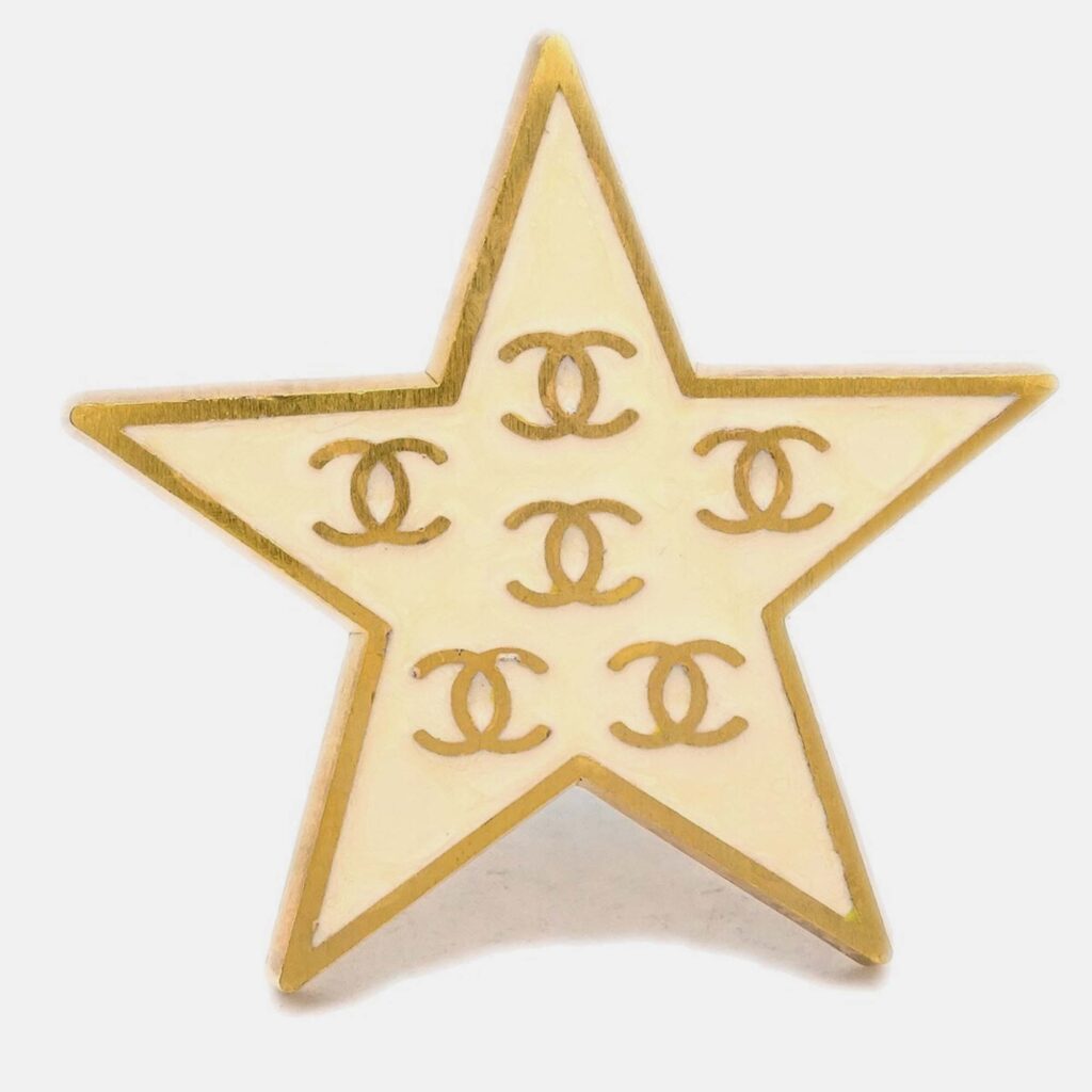 Chanel Star Brooch Pin White Chanel Star Brooch Pin White