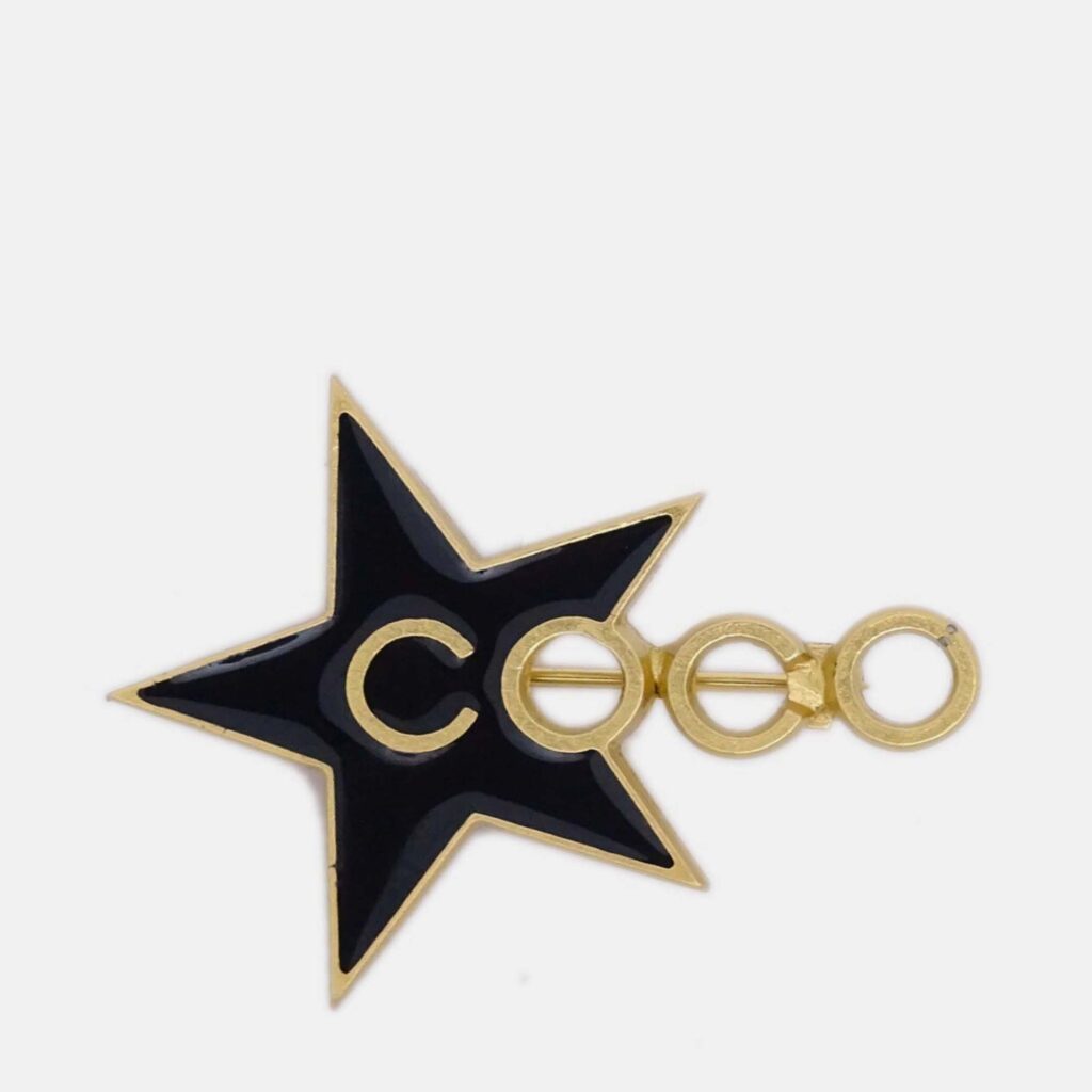 Chanel Star COCO Brooch Pin Black Chanel Star COCO Brooch Pin Black