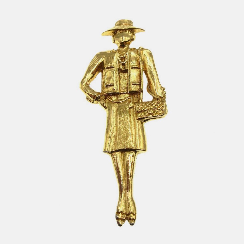 Chanel Mademoiselle Brooch Gold Chanel Mademoiselle Brooch Gold