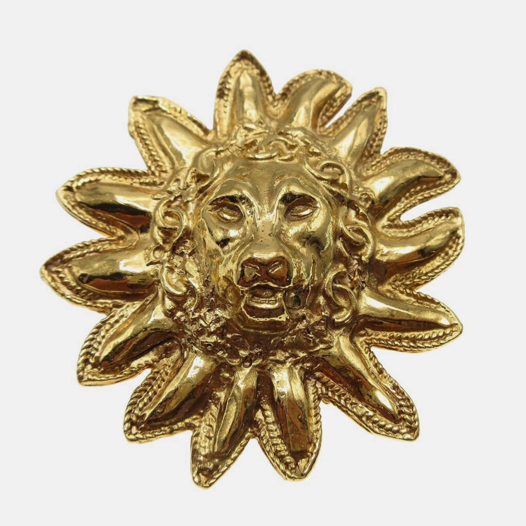 Chanel Lion Brooch Pin Gold Chanel Lion Brooch Pin Gold
