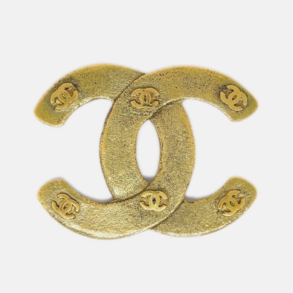 Chanel CC Brooch Pin Gold Chanel CC Brooch Pin Gold