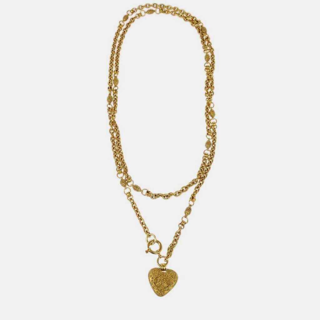 Chanel Chain Pendant Necklace Gold Chanel Chain Pendant Necklace Gold