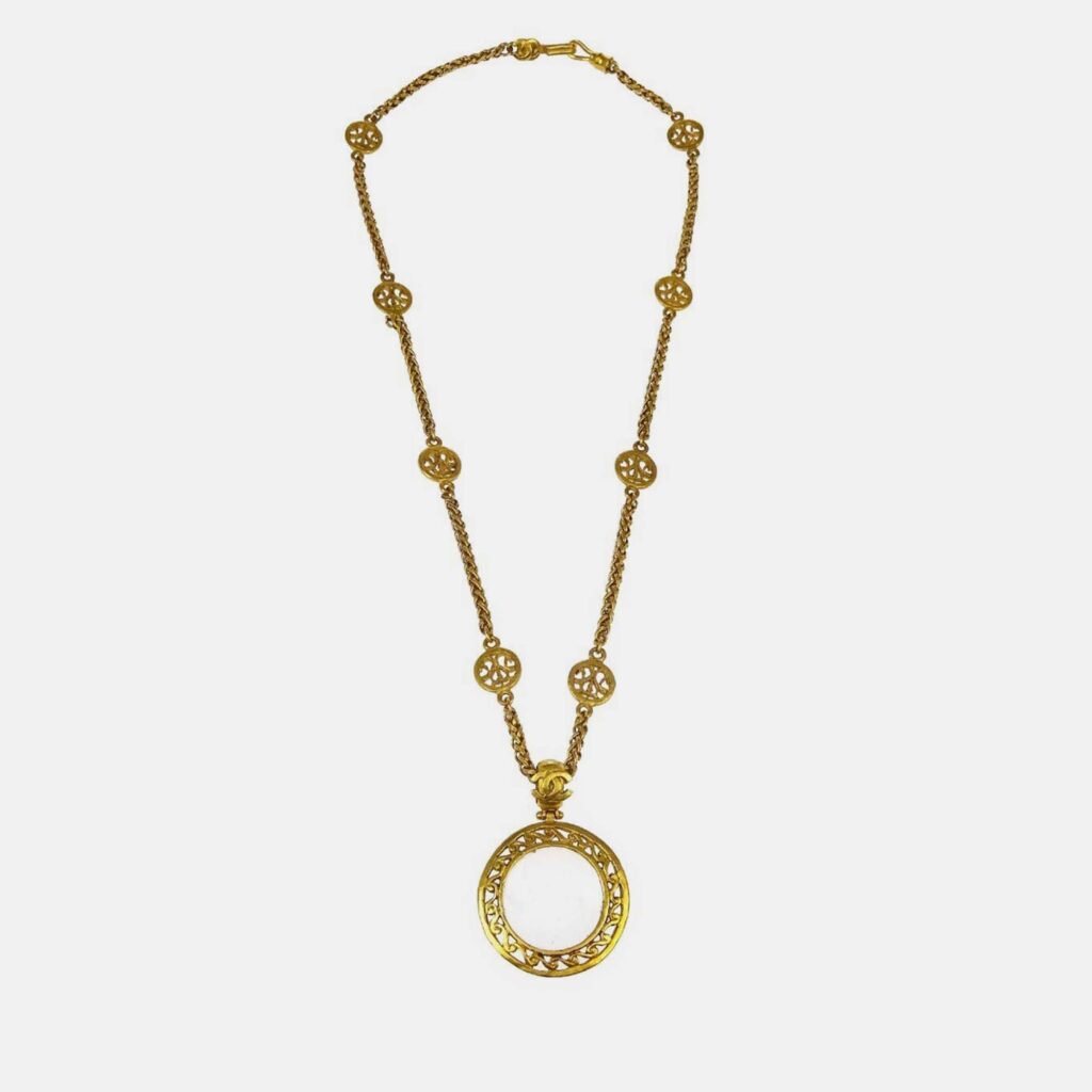 Chanel Loupe Chain Necklace Gold Chanel Loupe Chain Necklace Gold