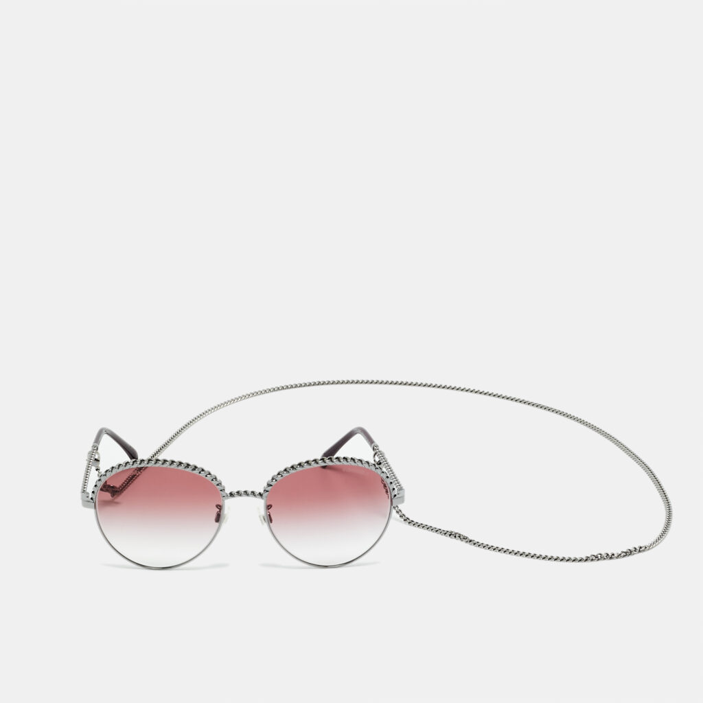 Chanel Pink Gradient 4242 Pantos Chain Aviator Sunglasses