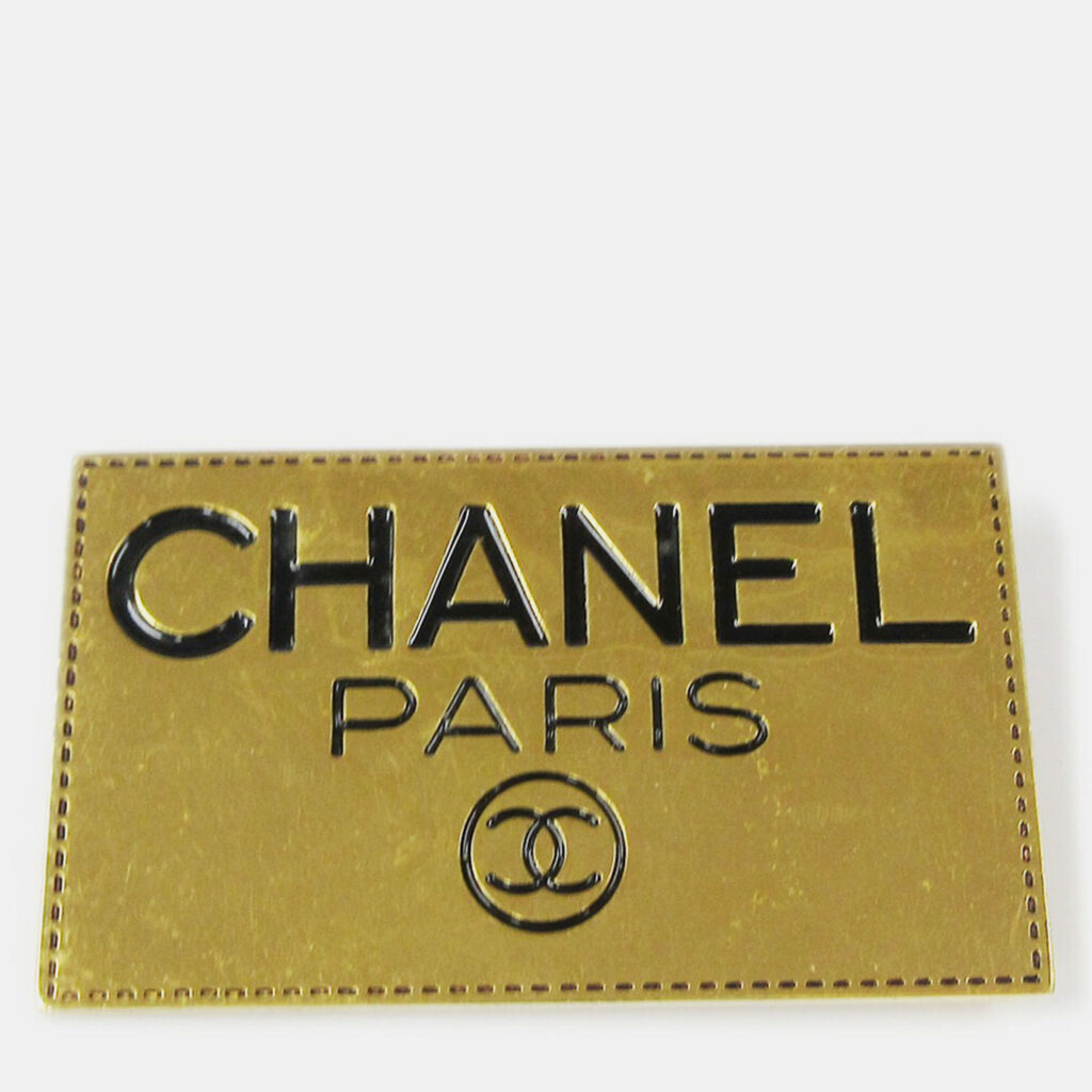Chanel Plate Brooch Pin Gold Chanel Plate Brooch Pin Gold